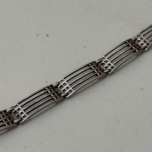 Vintage Sterling Unique Link Bracelet - Picture 5 of 6